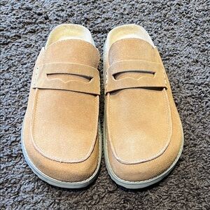 Suede Penny Loafer Slip-On in Tan